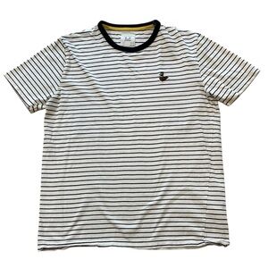 Denim & Flower Navy and White Striped Cotton Duck Short Sleeve Tee